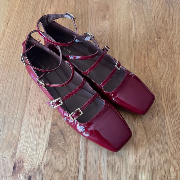 ALOHAS Luke Onix Wine Burgundy Patent Leather Ballet Flat Size 42 US 11-11.5 - Picture 5 of 13